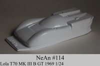NeAn Clear body Retro 1/24 Lola T70 MK III B GT 1969, Lexan .010" (0.254 mm) - #114-L