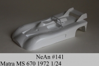 NeAn Clear body Retro 1/24 Matra MS 670 1972, Lexan .010" (0.254 mm) - #141-L