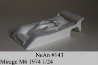 NeAn Clear body Retro 1/24 Mirage M6 1974, Lexan .010" (0.254 mm) - #143-L
