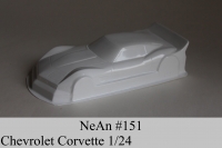 NeAn Clear body Production 1/24 Chevrolet Corvette, Lexan .005" (0.125 mm) - #151-LT