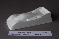 NeAn Clear Production 1/32 Porsche 962C 1987 body, Lexan thickness .005" (0.125 mm), w/paint masks - #184-L-5