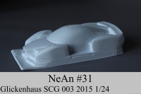 NeAn Clear "TEAPOT" 1/24 Glickenhaus SCG 003 2015 body, PVC, thickness .015" (0.38 mm), w/paint masks - #31-P