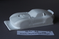 NeAn Clear body "TEAPOT" 1/24 Shelby Daytona Cobra Coupe 1965, Lexan .010" (0.254 mm), w/paint masks - #32-L-10