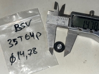 BSV Gear 64 pitch, 35T, 0° angle, 3/32" axle, Ø14.78 mm - #BSV6435