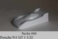 NeAn Clear Production 1/32 Porsche 911 GT1 body, Lexan thickness .005" (0.125 mm), w/paint masks — #60-LT