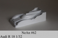 NeAn Clear Production 1/32 Audi R18 body, Lexan thickness .005" (0.125 mm), w/paint masks  - #62-LT