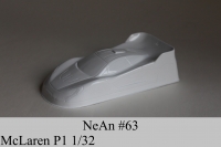 NeAn Clear Production 1/32 McLaren P1 body, Lexan thickness .005" (0.125 mm), w/paint masks — #63-LT