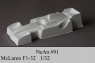 NeAn Clear body Formula 1/32 McLaren F1, Lexan .005" (0.125 mm) - #91-LT