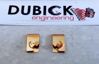 DUBICK gold plated guide clips with crimping for wires. Made for new RED FOX guides.(Fit for all other guides), 1 pair - #DB703