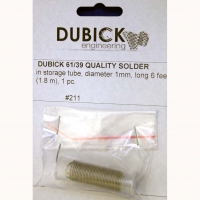 DUBICK 61/39 QUALITY SOLDER in storage tube, diameter 1mm, long 6 feet (1.8 m), 1 pc. - #211