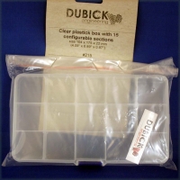DUBICK Plastic box 104 х 175 х 22 mm (4.09" x 6.89" x 0.87") w/15 configurable sections - #DB215