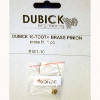 DUBICK PINION GEAR 48 PITCH, 10T, 2 mm bore, BRASS (This is press-on style pinion gear) - #DB501-10