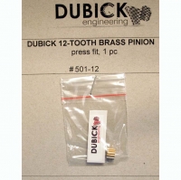 DUBICK PINION 48 PITCH, 12T, 0° angle 2 mm bore, BRASS (This is press-on style pinion gear) - #DB501-12