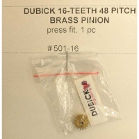 DUBICK PINION 48 PITCH, 16T, 0° angle, BRASS (This is press-on style pinion gear) - #DB501-16