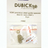 DUBICK VOKI precision steel guide spacers, thin. .004" (0.1 mm), 5 pcs. - #602
