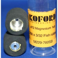 KOFORD Model wheels Koford FISH 3/32" axle, .760" (19.3 mm) dia., magnesium rims - #M229-760SB