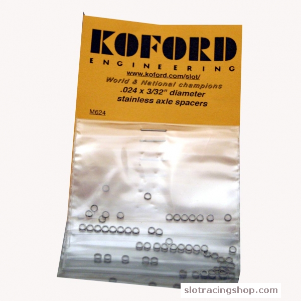 KOFORD .024 X 3/32 DIAMETER STAINLESS AXLE SPACERS 12 PER PACK 