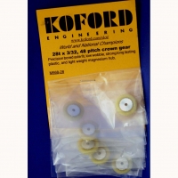 KOFORD Crown gear 48 pitch 28 teeth,  3/32" axle,  Ø17.75 mm, with screw (special order) - #M668-28
