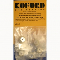 KOFORD Crown gear 48 pitch 27 teeth, 3/32" axle, narrowed & lightened, 1 cd. (6 pcs.) - #M671-27