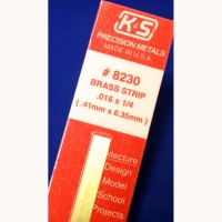 K&S Brass strip .016" x 1/4" x 12" (0.41 mm x 6.35 mm x 300 mm) - #KS8230