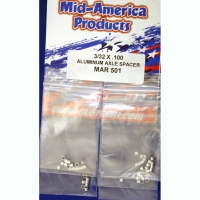 MID AMERICA 3/32" (2.36 mm), .100" (2.54 mm) thick, aluminum axle spacers, 8 pcs. - #MID501