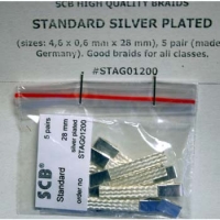 SCB High quaility braids STANDARD (sizes: 4,6 x 0,6 х 30 mm), silver plated, 5 pair - #STAG01200