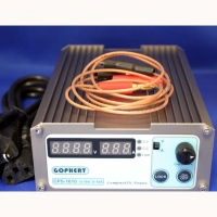 GOPHERT 0- 16 volt 10 amp switching DC Power Supply. Adjustable voltage displays amps or voltage. 110v or 220v. Wires are attached. Weight is 990 gr. Dimensions: 120 x 55 x 168mm.