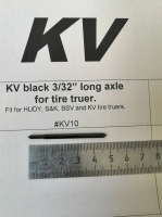 KV black 3/32" (2.36 mm) long axle for tire truer (KV, S&K, BSV, Kolhoza, Hudy) - #KV10