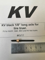 KV black 1/8" (3.15 mm) long axle for tire truer (KV, S&K, BSV, Kolhoza, Hudy) - #KV11
