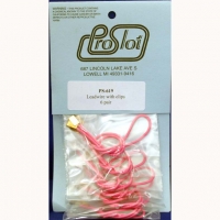 PROSLOT Lead wire 18Ga (0,82 mm²) with soldered copper clip on both ends, pink - #PS-619