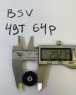BSV Шестерня 64 pitch (0,4 модуль) 49 зубов, под ось 3/32" (2.36 мм), Ø20.25 мм