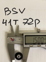 BSV Шестерня 72 pitch (0.35 модуль) 41 зуб, прямая, под ось 2 мм, Ø15.00 мм - #BSV72412