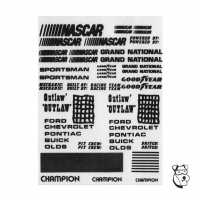 CHAMPION Наклейки на кузов "1/32 Stock Car Words", чёрные, 1 шт. - #CHA373A