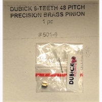 DUBICK Шестерня на электродвигатель 48 pitch (0,5 модуль) 6 зубов, на вал 2 мм, латунная - #501-6