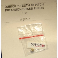 DUBICK Шестерня на электродвигатель 48 pitch (0,5 модуль) 7 зубов, на вал 2 мм, латунная - #501-7