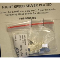 SCB Щётки в токосъёмник HIGHT SPEED (размеры: 4,9 x 0,65 х 30 мм), серебряное покрытие, 5 пар - #HSAG01205