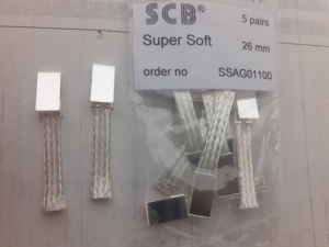 SCB Щётки в токосъёмник SUPER SOFT (размеры: 4, мм x 0,50 мм x 26 мм), серебряное покрытие, 5 пар - #SSAG01100