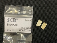SCB Клипсы для проводов в токосъемник, посеребренная медь, короткие, пара - #SCAG05550